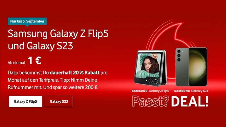 Neue Vodafone Aktion: Galaxy Z Flip5 und Galaxy S23 zu unschlagbaren Preisen!
